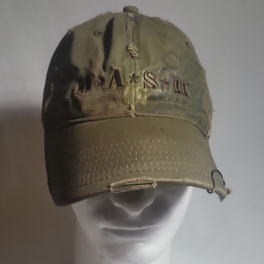 MASH 4077th Distressed Olive Cap With Hook. 20th Century Fox. Adjustable Back